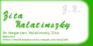 zita malatinszky business card